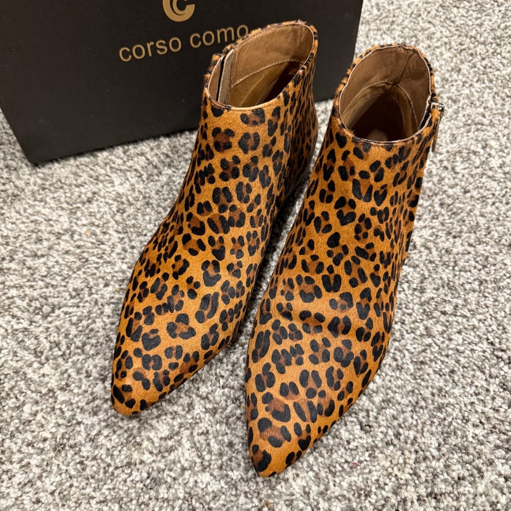 🐆 Corso Como Maude Leopard Haircalf Booties – Size 9M – Worn Once - Picture 6 of 9